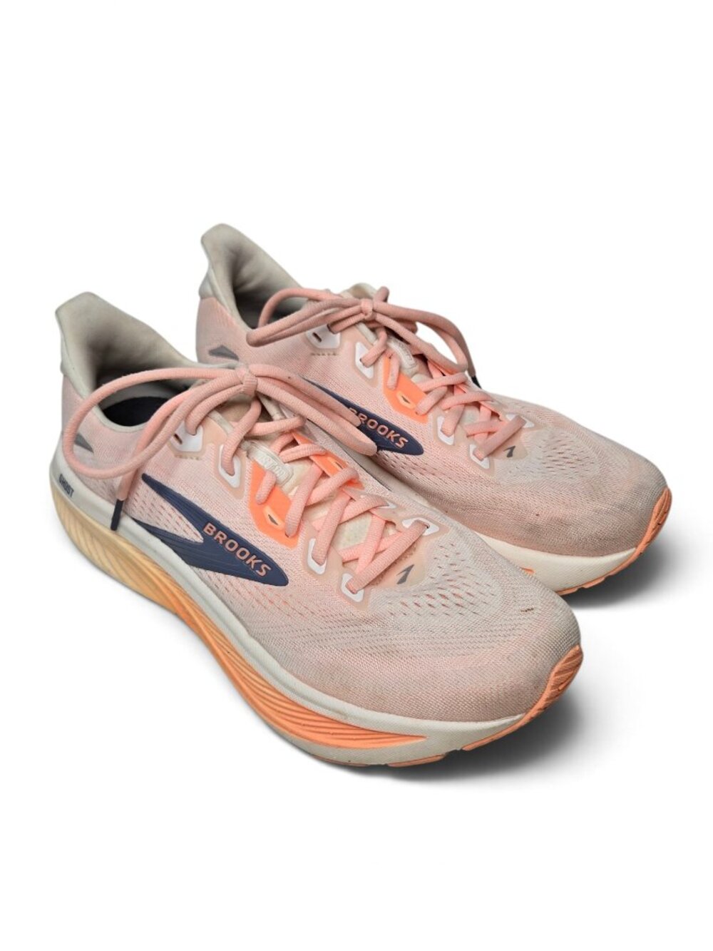Brooks Ghost 18 Running Shoes Womens Light Orange Cushion Ankle Lightweight 8.5